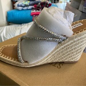Steve Madden Silver Wedge Sandals